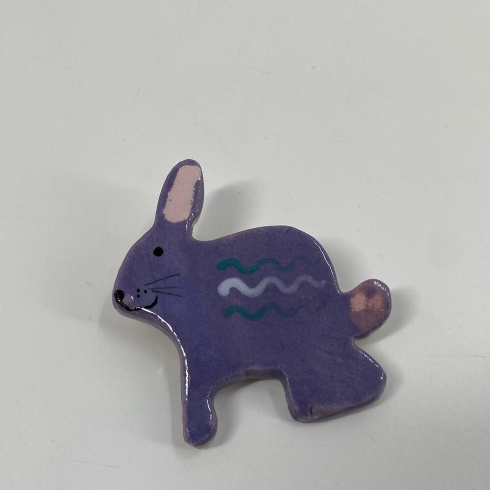 Vintage purple bunny pin